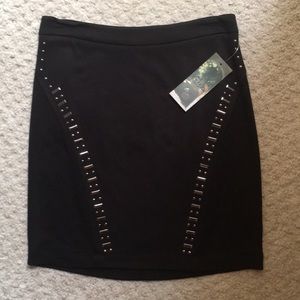 NWT Black studded mini skirt